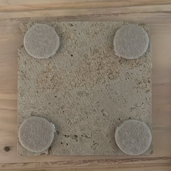 ARBONNE logo’d wood & tile coaster set NEW - Picture 5 of 11